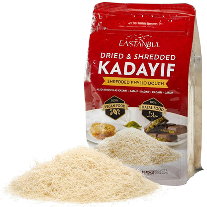 dried and chopped kataifi shredded fillo dough in loose bulk form