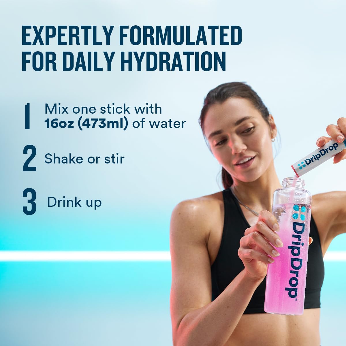 DripDrop Zero Sugar Plus - Effortless Electrolyte Mix for Less-Is-More Lifestyles, 25 Calories per Stick