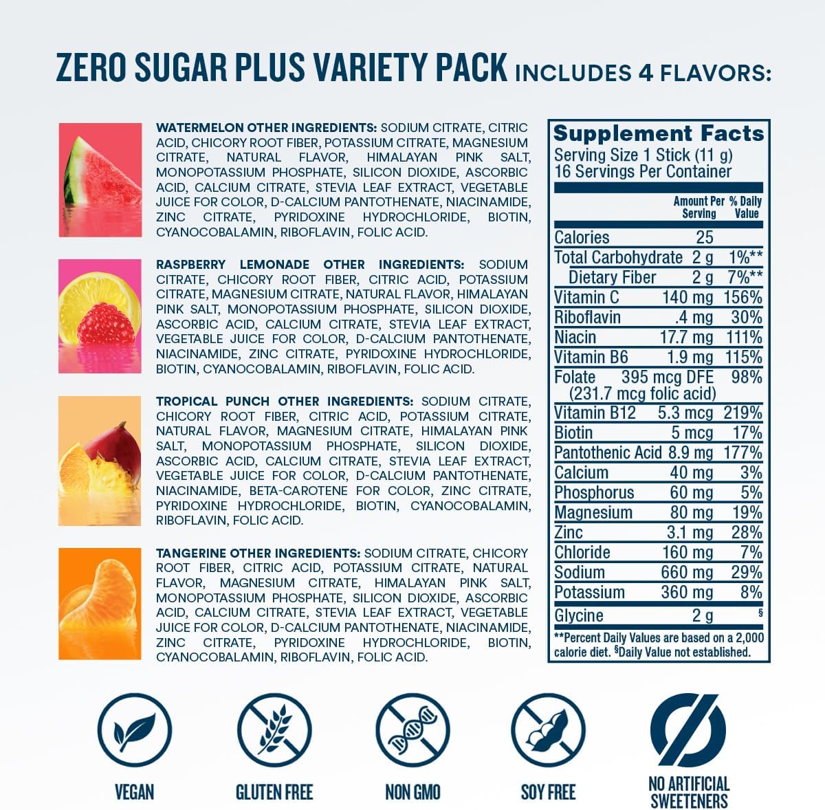 DripDrop Zero Sugar Plus - Effortless Electrolyte Mix for Less-Is-More Lifestyles, 25 Calories per Stick