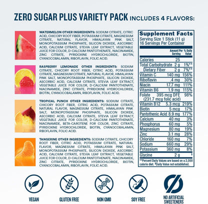 DripDrop Zero Sugar Plus - Effortless Electrolyte Mix for Less-Is-More Lifestyles, 25 Calories per Stick