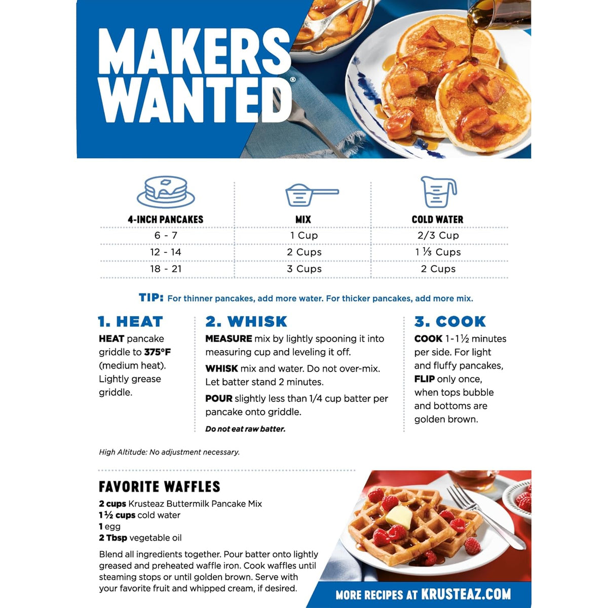 dry ingredients include wheat flour, sugar, dextrose, leavening, soybean oil, egg whites, and buttermilk