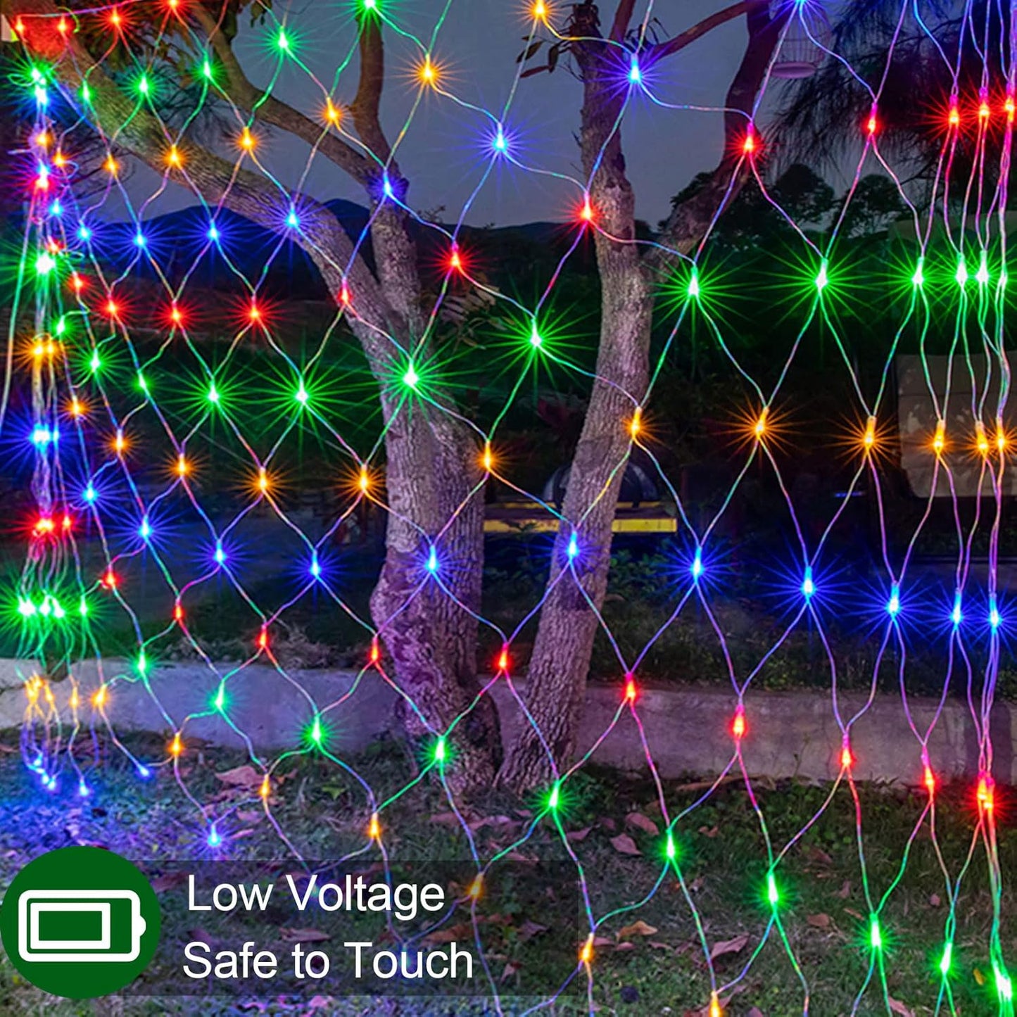 dual color changing: warm white and multicolor in one string with 12 lighting modes