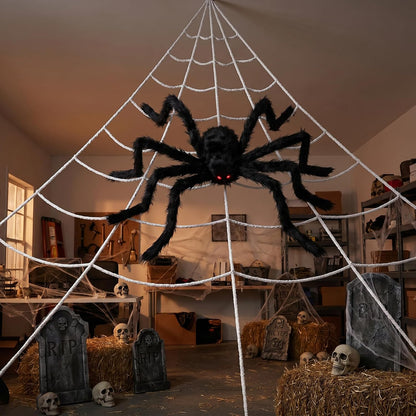 dual color scheme (white web with black spider) for high-contrast visual impact, available in single and pack of 2