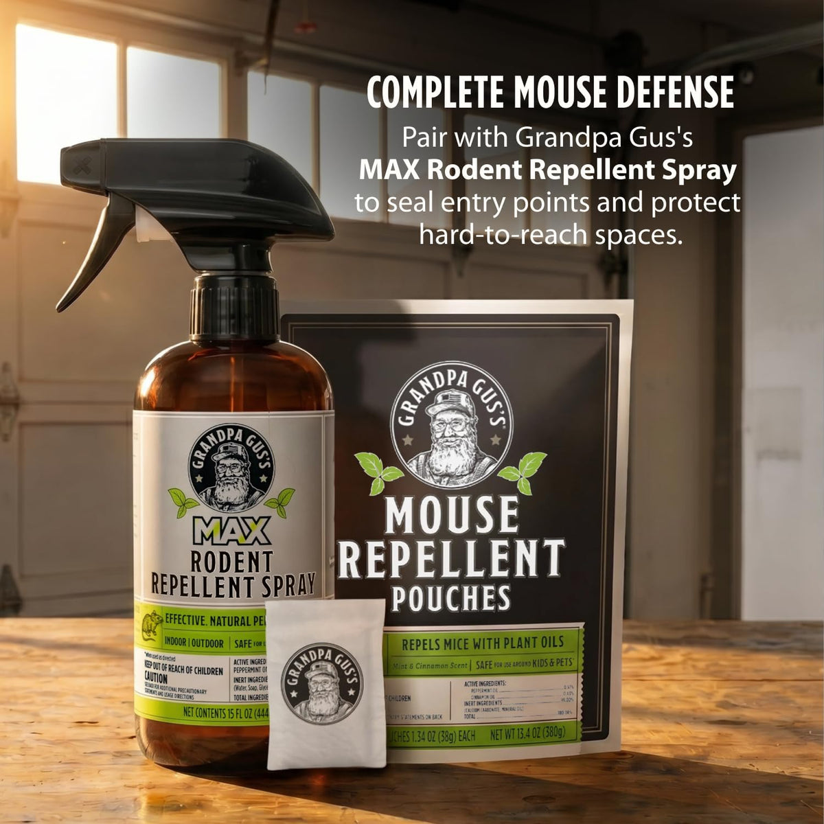Grandpa Gus's Mouse Repellent Pouches for a Calm, Rodent-Free Sanctuary, Natural Sachets for Restful Spaces