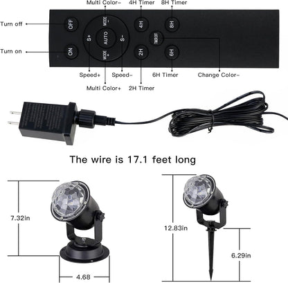 dual mounting: ground spike for lawn or suspension bracket for wall and structure mounting