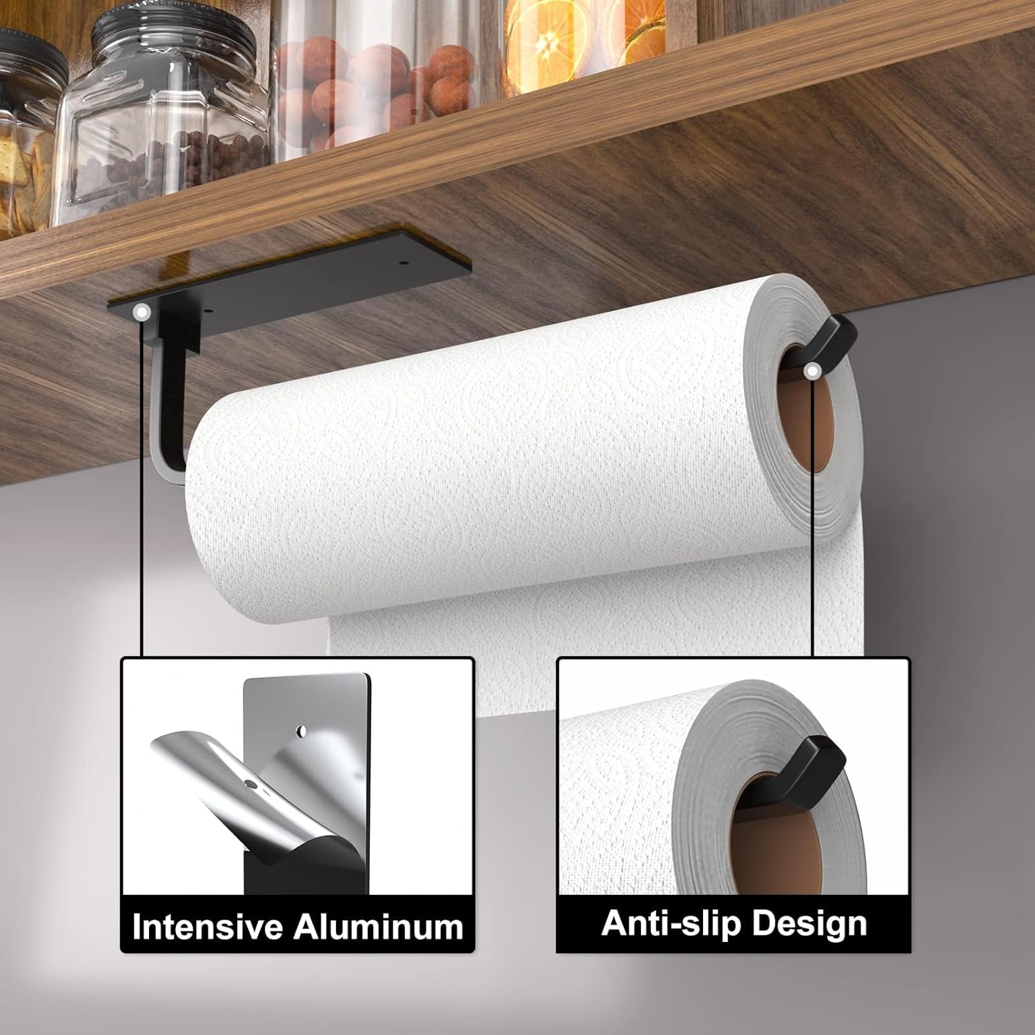 dual mounting system: self-adhesive pad or drilled screws