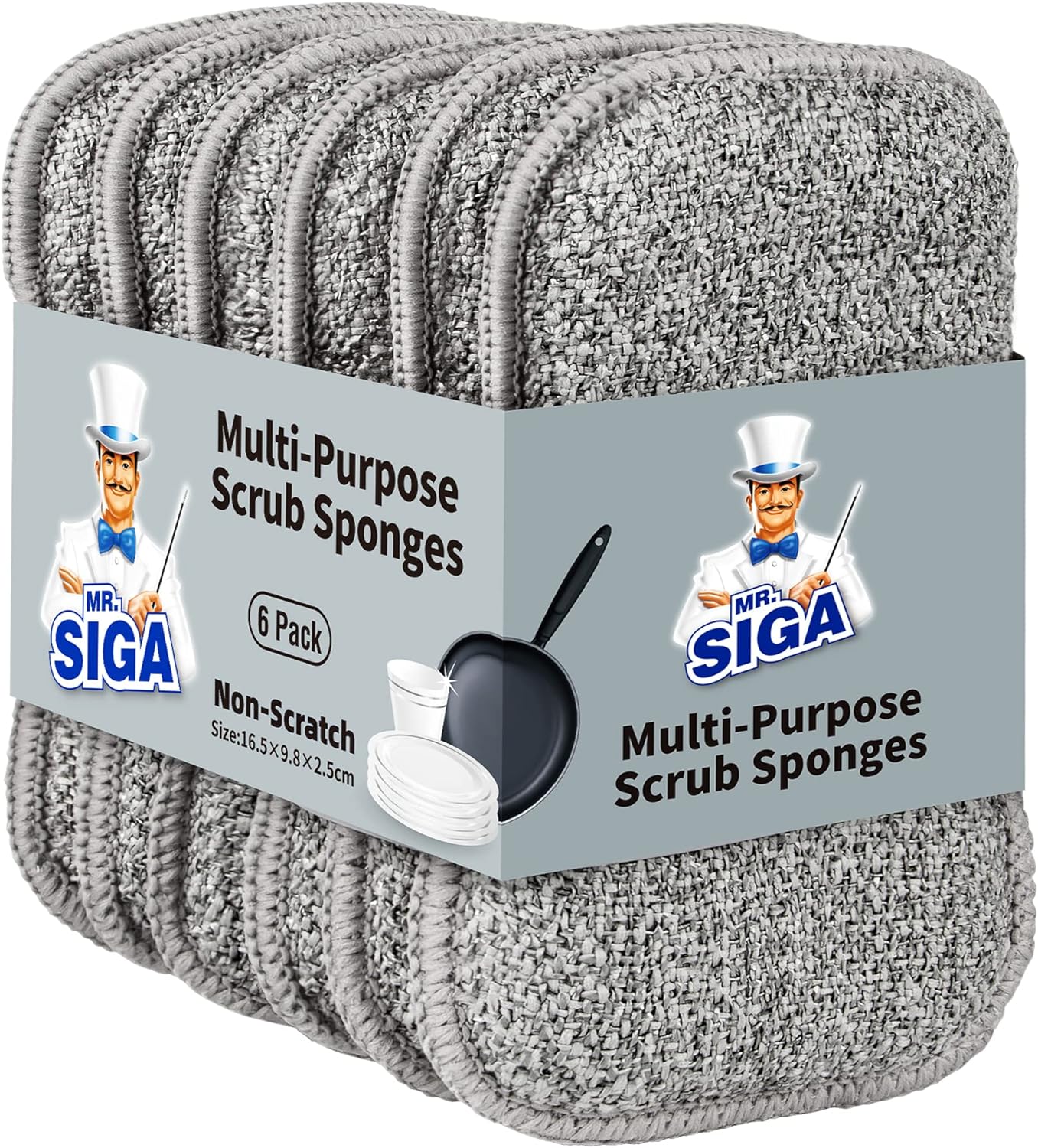 dual-sided construction with microfiber side and nylon scrubber side