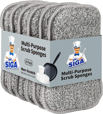 dual-sided construction with microfiber side and nylon scrubber side