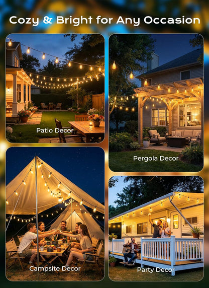 Brightown Solar String Lights - Outdoor Patio and Garden Lighting, Cord-Free Illumination for Backyard Dinners and Camping