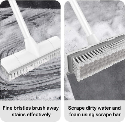 dual stiff bristle configuration for rough and hard floors