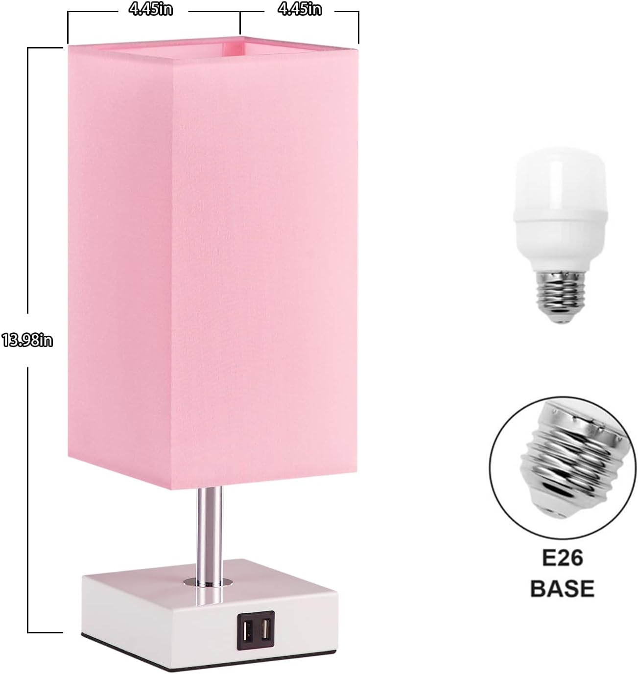 dual usb a + usb c charging ports that work even when lamp is off