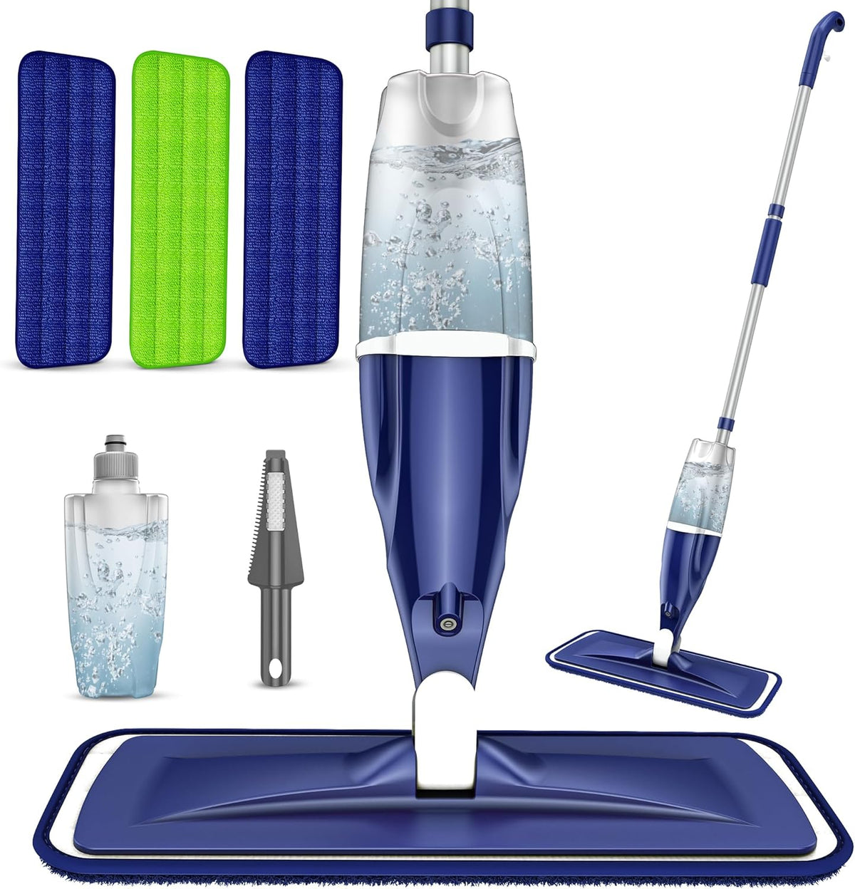 dual wet and dry spray mop function on a single handle