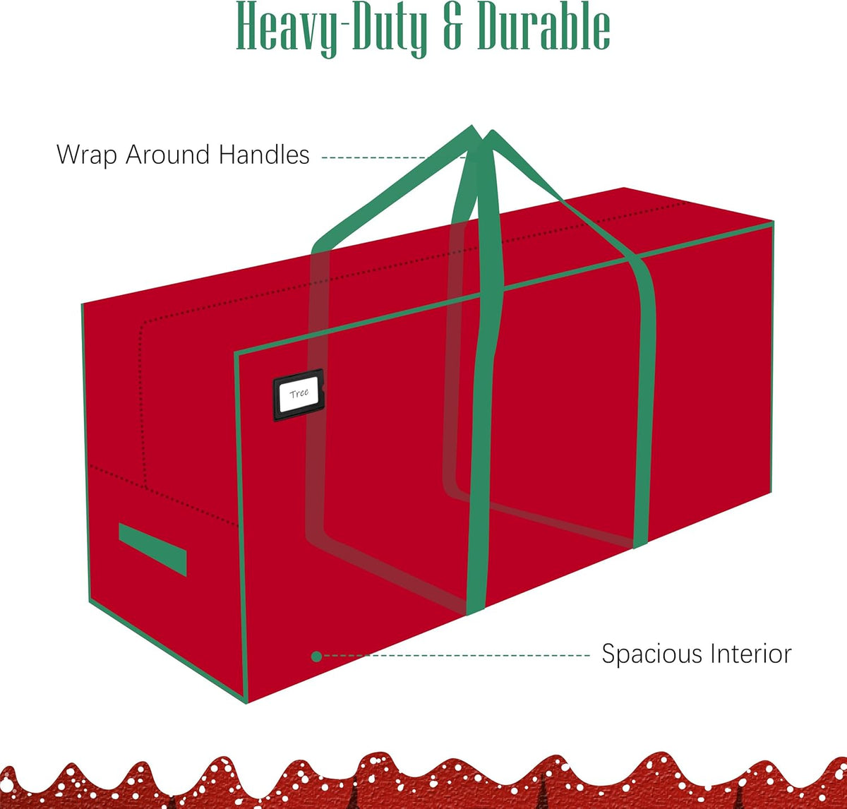 dual zippers running along a wide opening for easy loading and unloading