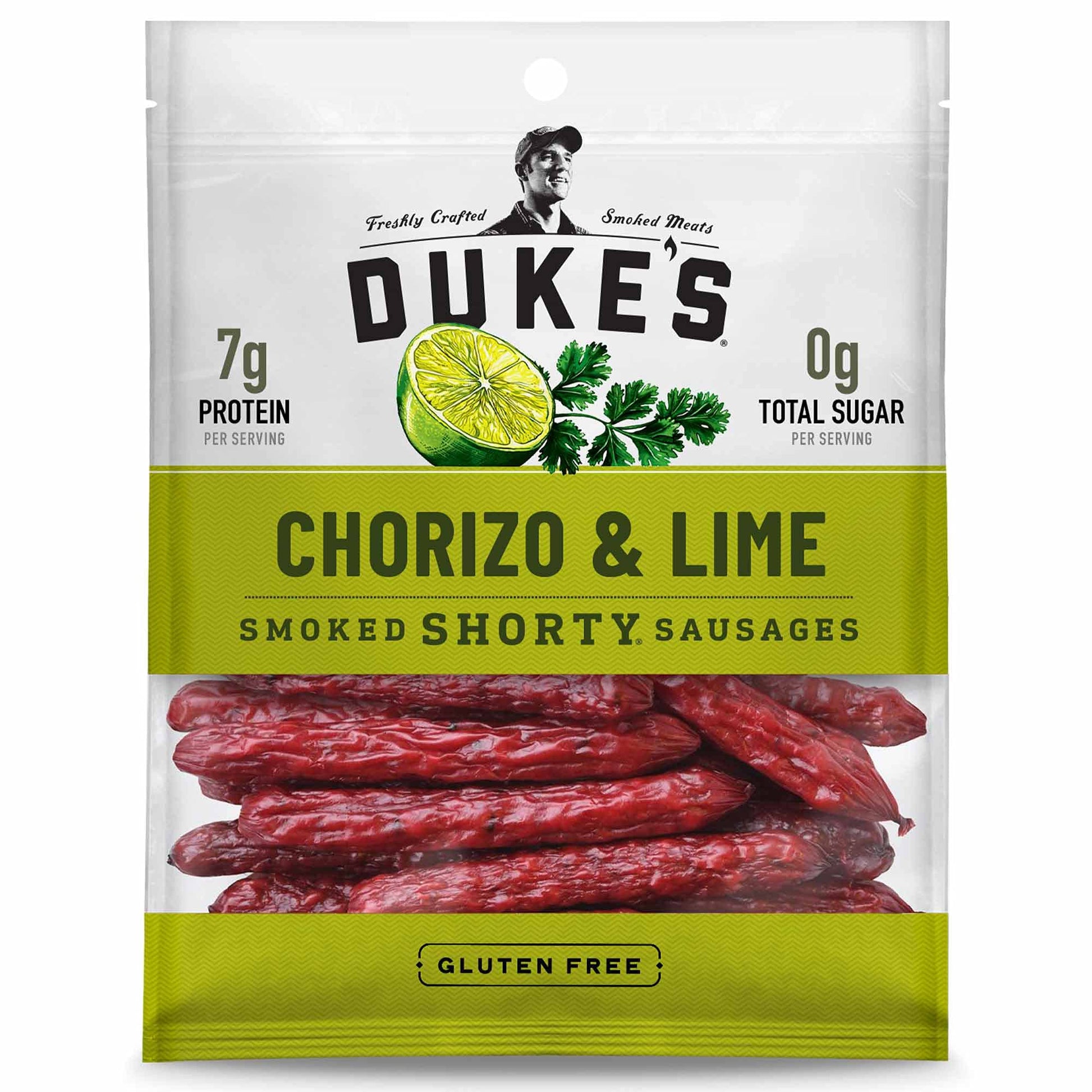 Duke's Pork Chorizo & Lime Smoked Shorty Sausages, 7g Protein Per Serving, 5 oz.