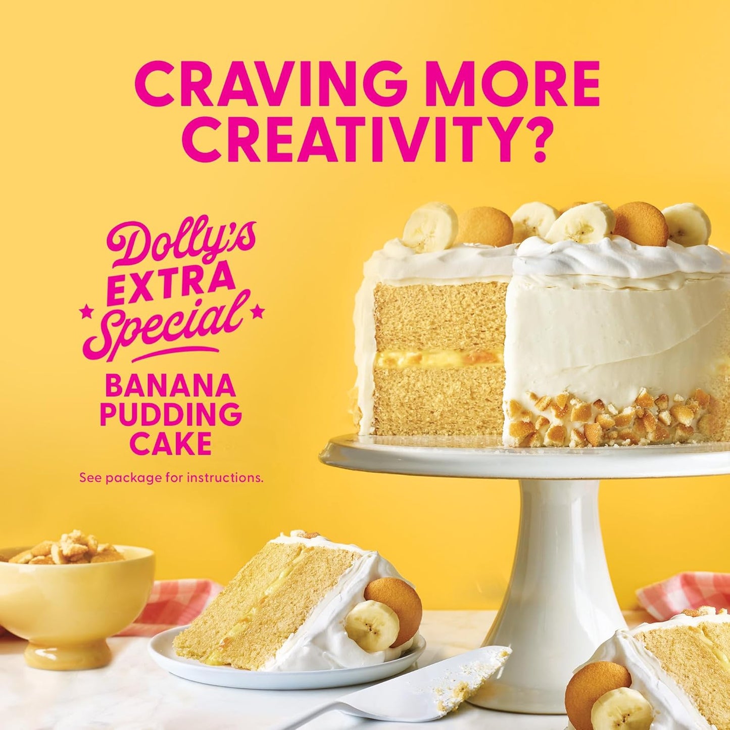 Duncan Hines Dolly Parton's Favorite Banana Flavored Cake Mix, 15.25 oz. – Quick Dessert for School Bake Sales and Family Potlucks