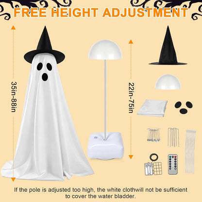 durable nylon ghost body in white with warm white / warm yellow light color options