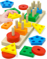 Montessori Toys for 1 2 3 Year Old Boy Girl, Child-Friendly Stacking Toy for Playrooms