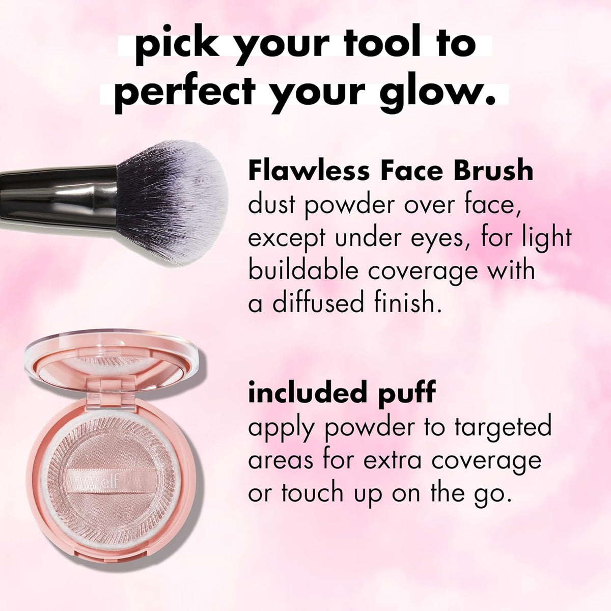 e.l.f. Halo Glow Powder Filter — Tween and Teen Gift Idea, Gentle Buildable Setting Powder for First Makeup Bags