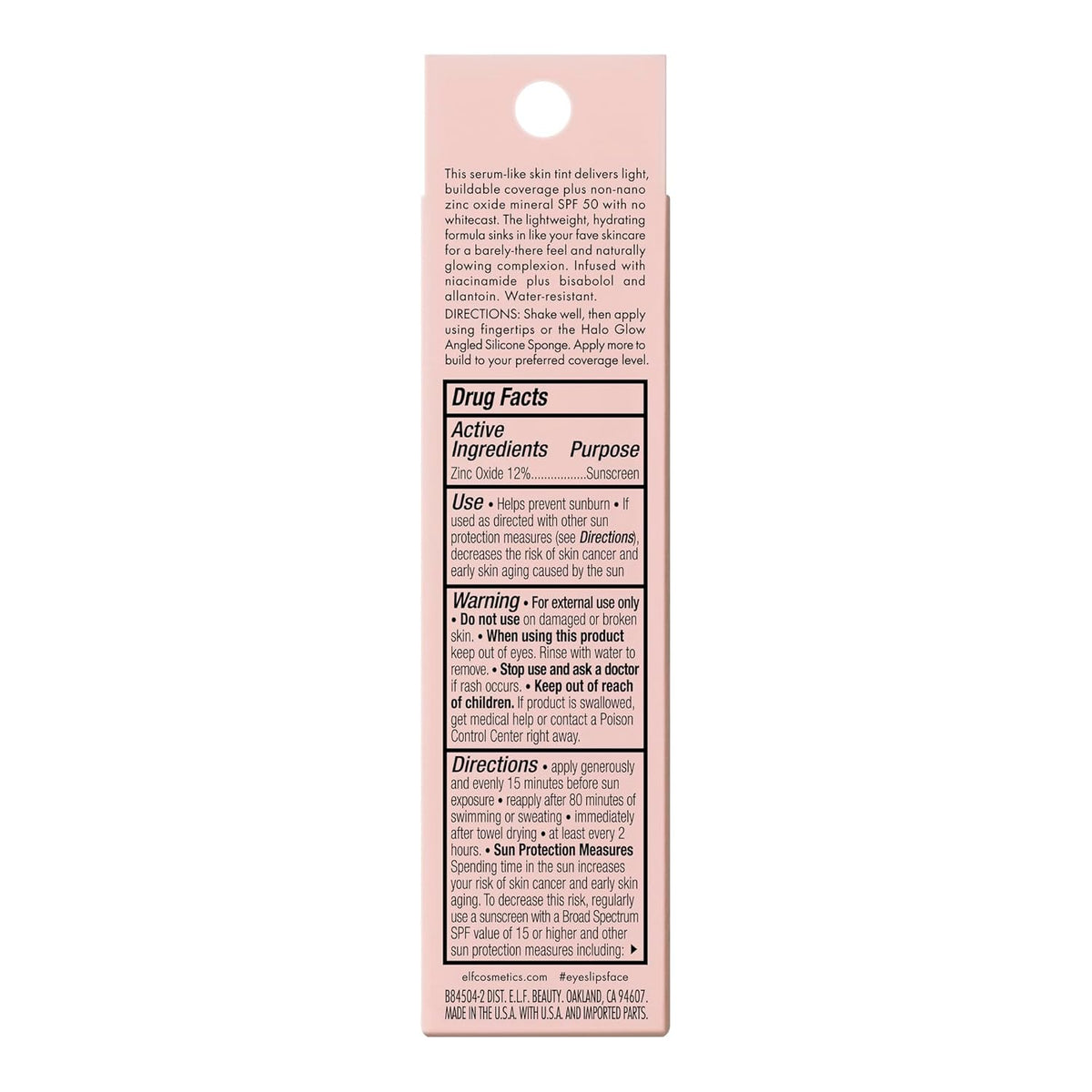 e.l.f. Halo Glow Skin Tint SPF 50 — 3-in-1 Skinimal Staple for Clean Vanity Routines
