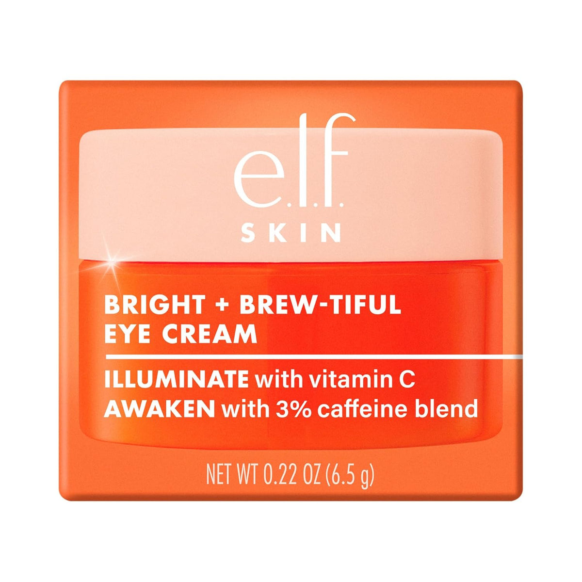 e.l.f. SKIN Bright + Brew-tiful Eye Cream Mini – Caffeine Wake-Up Step for a Mindful Skincare Routine
