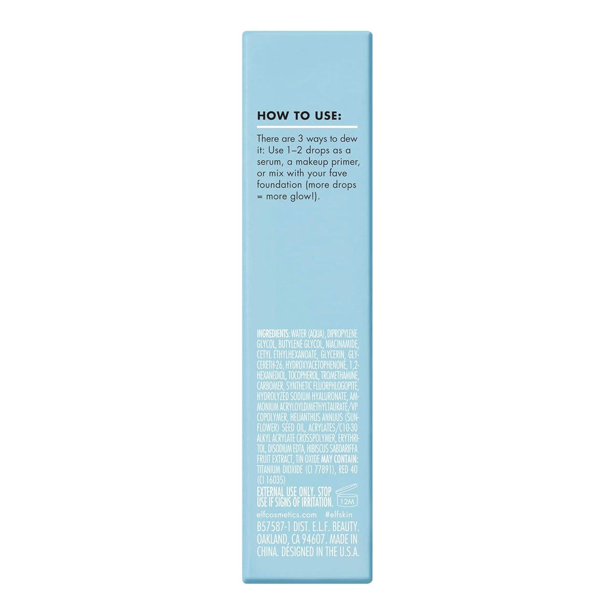 e.l.f. SKIN Holy Hydration! Thirst Burst Drops Mini – Intentional Vanity Minimalist Pick, Dewy Hyaluronic Acid Drops
