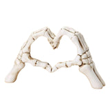 MOCOPIA Skeleton Heart Hands Statue – Home Office Desk Decor for Dark Theme Workspace, Compact Design