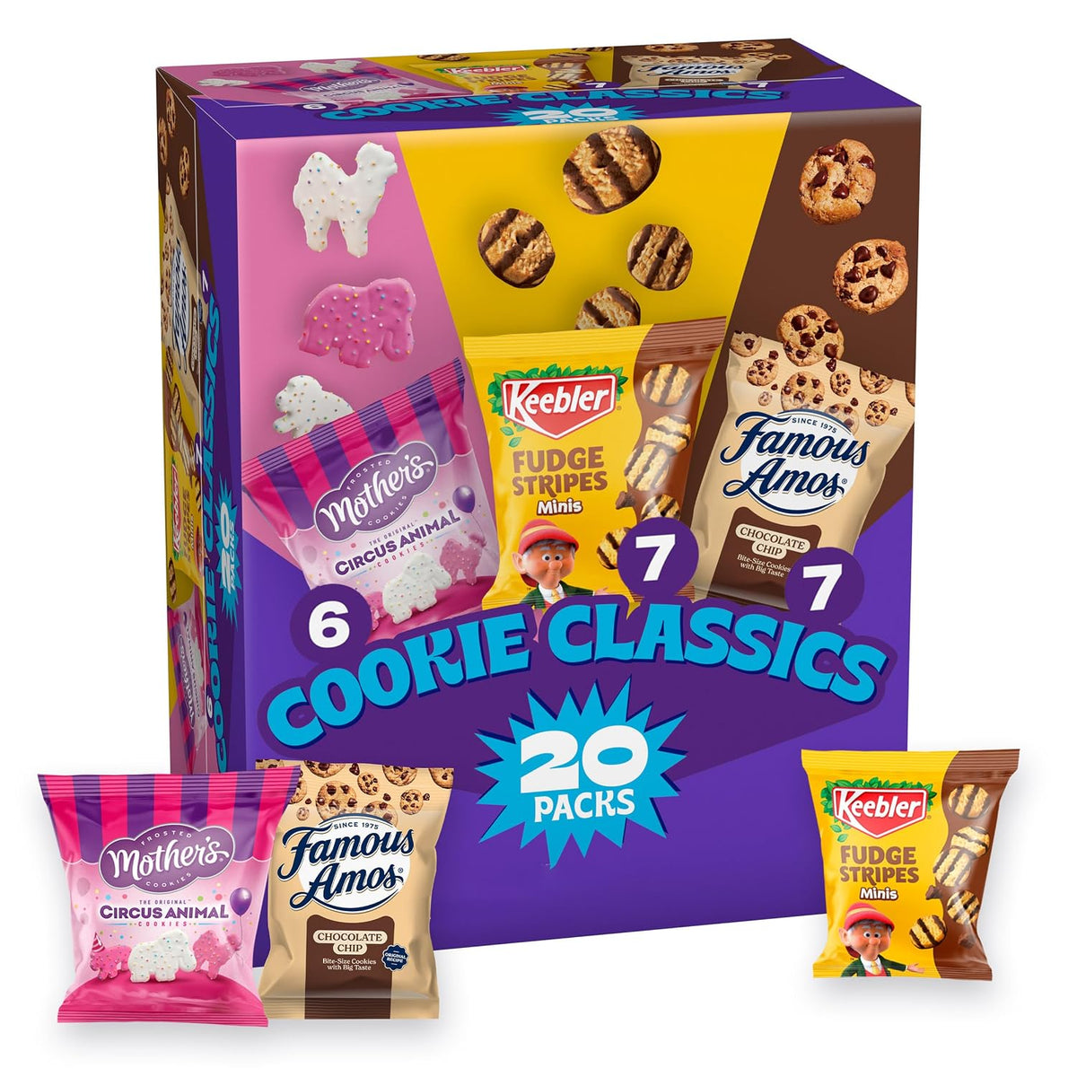each 20-ounce pack contains 20 individually wrapped cookie pouches