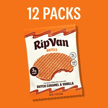 Rip Van Wafels Low-Sugar Stroopwafels – Portion-Controlled Treat for School and Activity Breaks