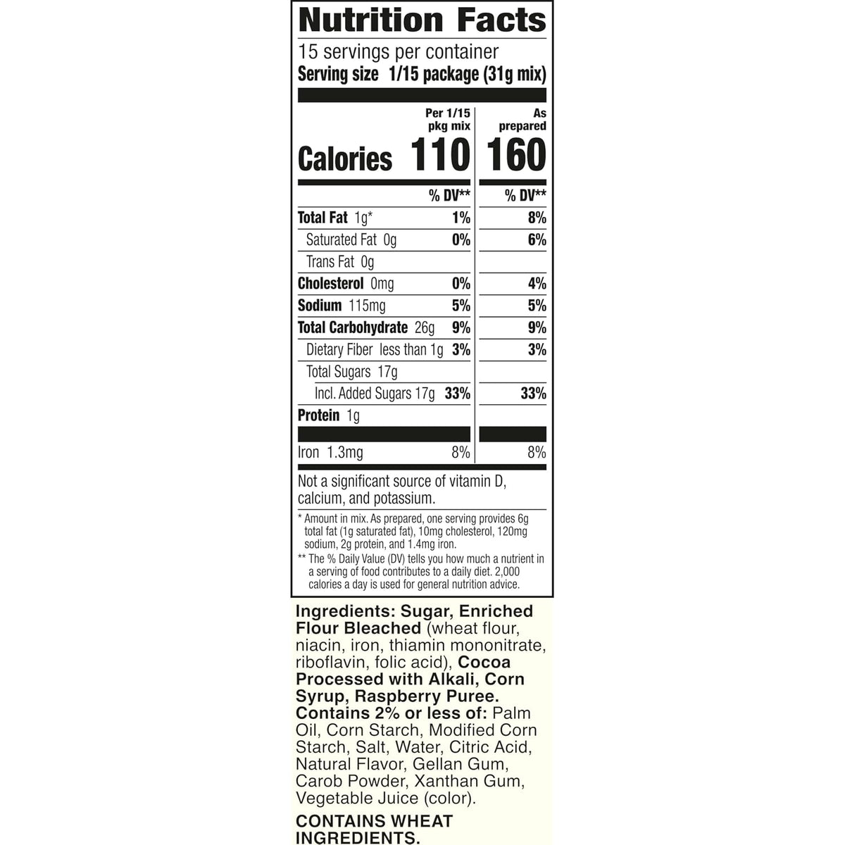 each box yields up to 15 servings, so the eight-box variation can provide up to 120 servings