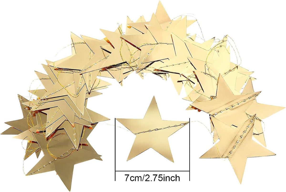 each double-sided star measures 2.75 inches and features a glitter finish