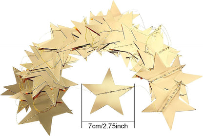 each double-sided star measures 2.75 inches and features a glitter finish