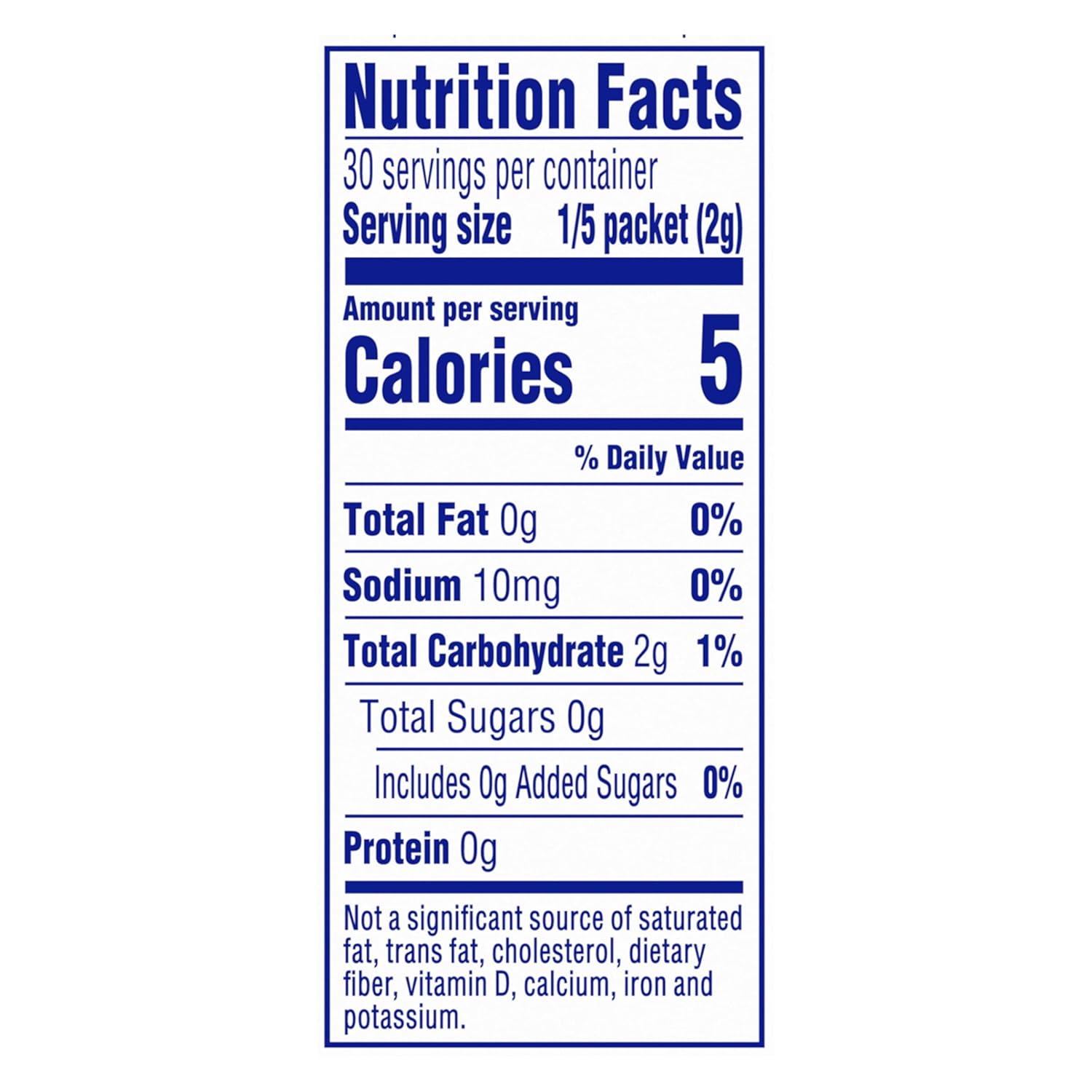 each packet yields 5 servings in a 2-quart pitcher