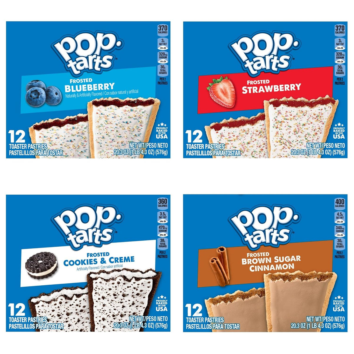 Pop-Tarts Breakfast Pastries, Picnic and Hiking Snack Pack for On-the-Go Treats, Ready-to-Eat or Toasted