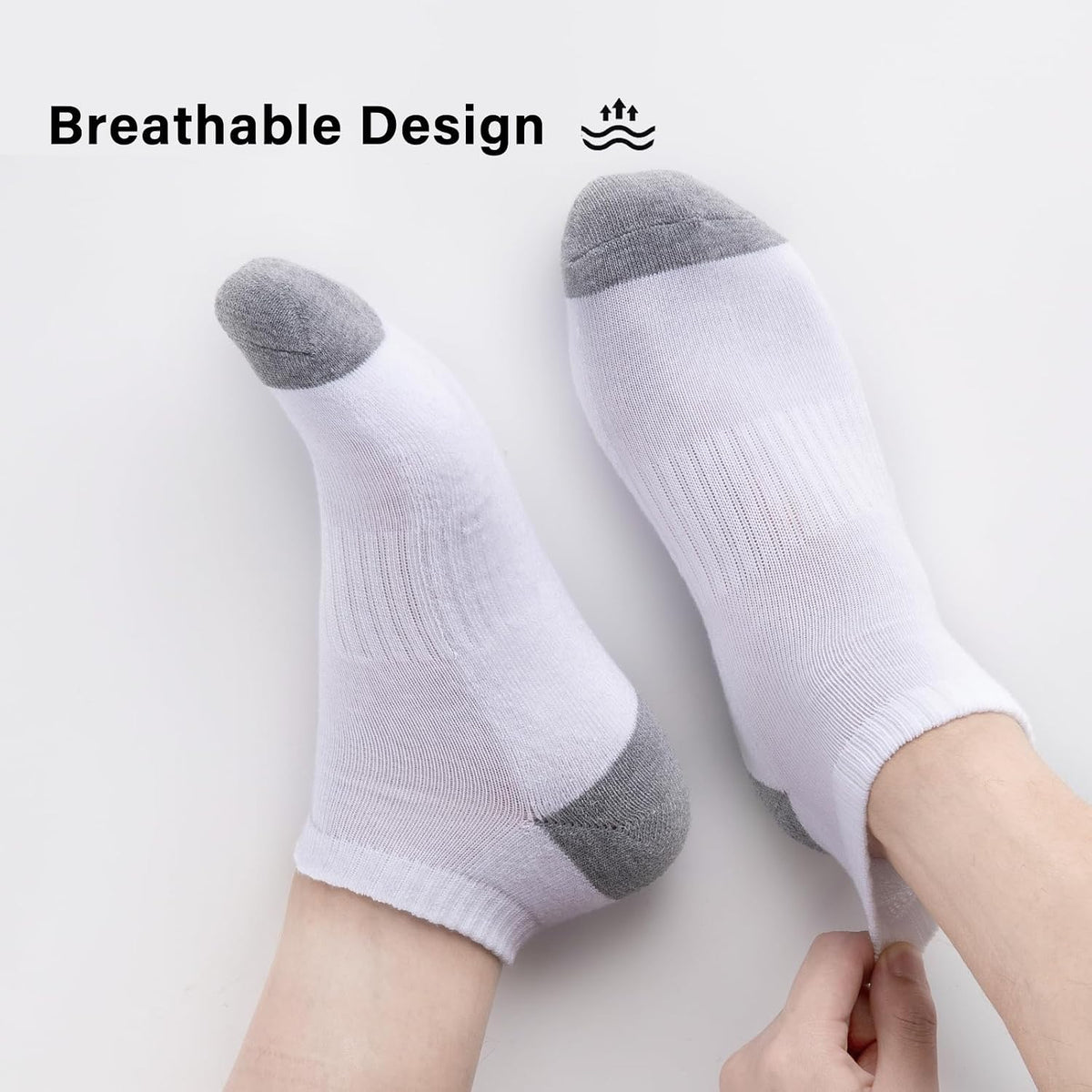 eallco Low Cut Cushioned Socks for Men 10 Pairs, Soft Knit Support for Jogging, Yoga Warm-Ups and Rest Days