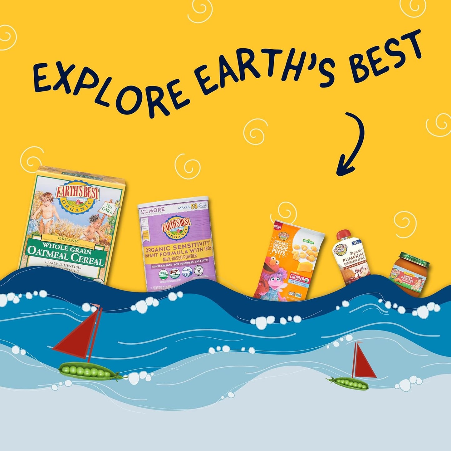 Earth's Best Organic Sesame Street Snack Bars – Toddler Lunchbox Snack for Preschool and Daycare, 16 Individually Wrapped Strawberry Bars