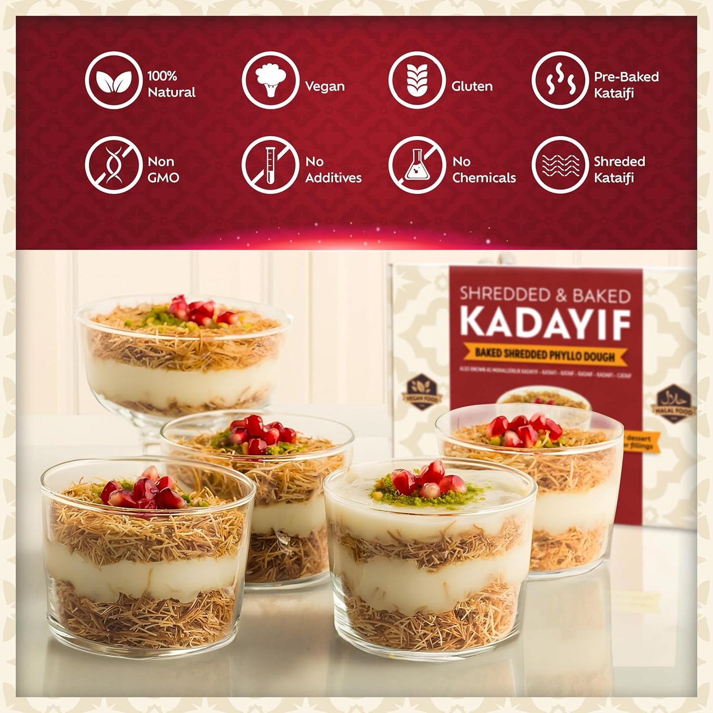 Eastanbul Artisan Toasted Kataifi Dough – Premium Phyllo Shreds for Fine Dessert Plating and Elevated Home Pastry