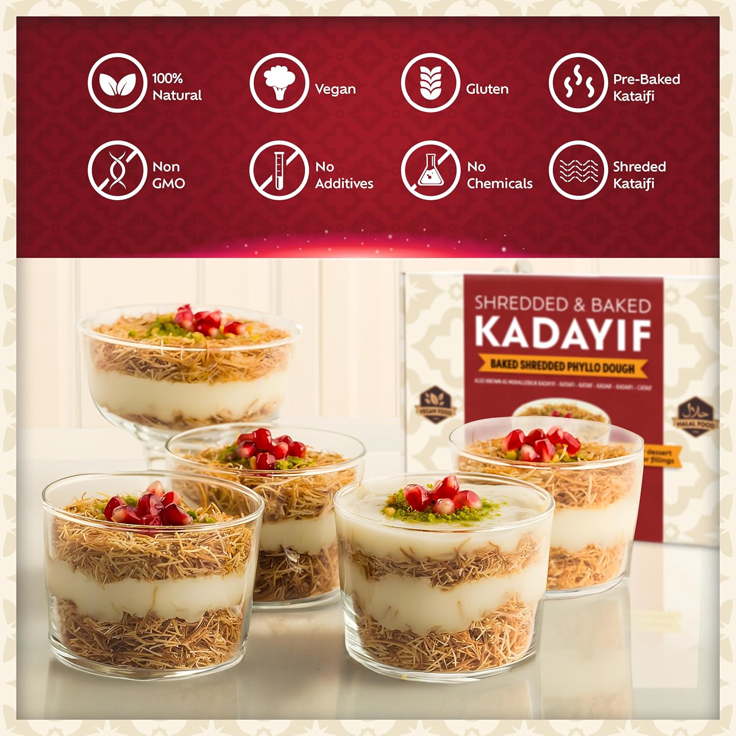Eastanbul Artisan Toasted Kataifi Dough – Premium Phyllo Shreds for Fine Dessert Plating and Elevated Home Pastry