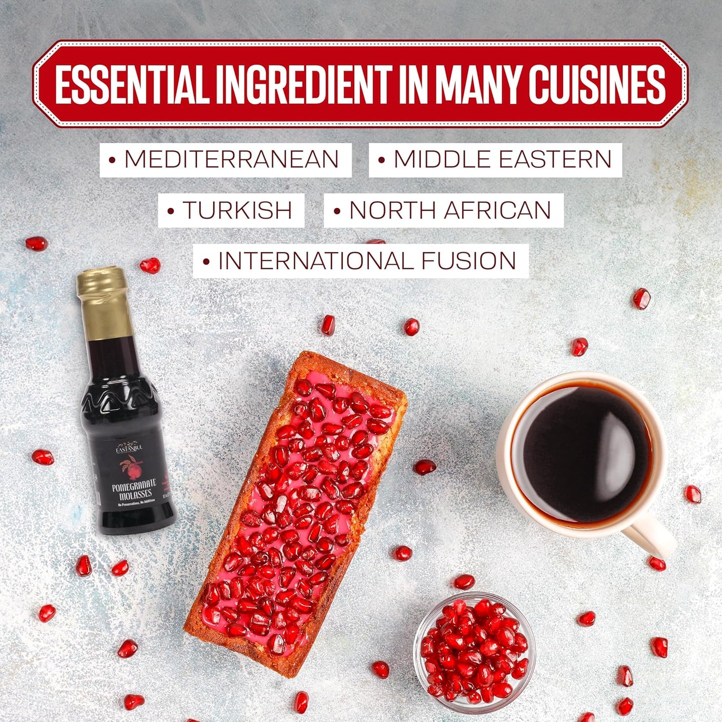 Eastanbul Pomegranate Molasses – Clean-Label Pantry Essential for Mindful Home Cooks, No Added Sugar Salad Dressing