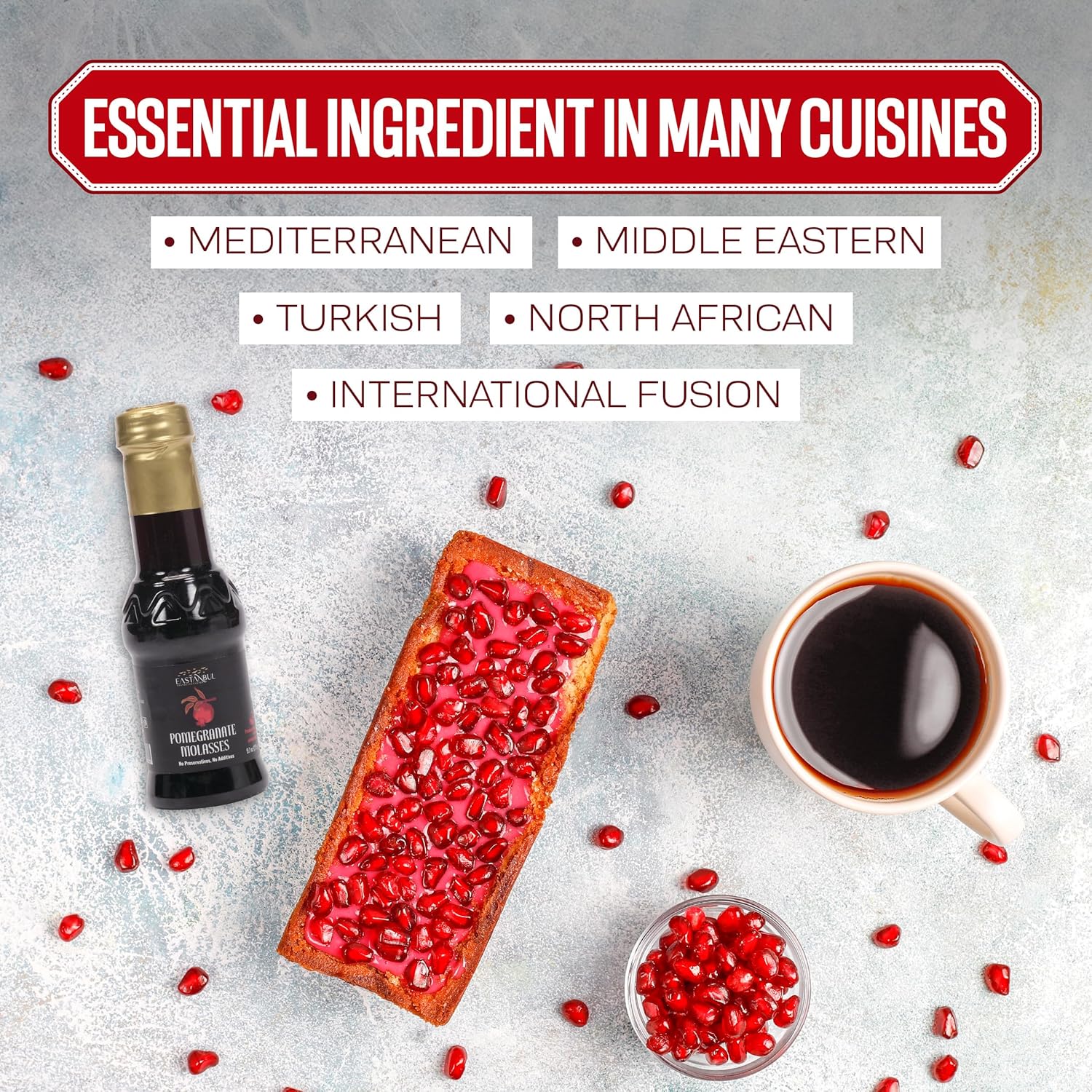 Eastanbul Pomegranate Molasses – Clean-Label Pantry Essential for Mindful Home Cooks, No Added Sugar Salad Dressing