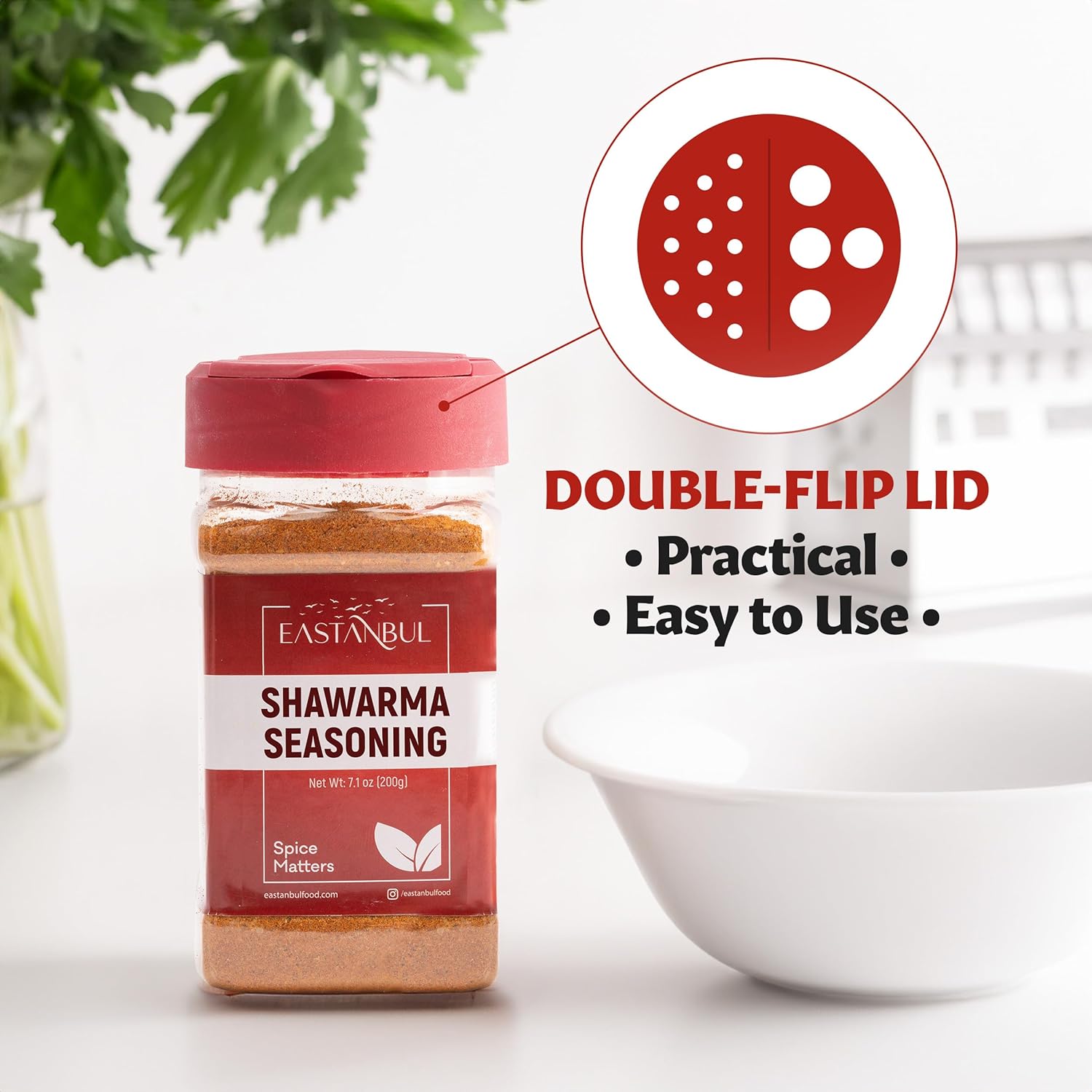 Eastanbul Shawarma Seasoning – Sodium-Free Spice Blend for Clean Eating and Mindful Weeknight Dinners, 7.1oz Shaker