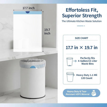 easy tear-off perforations on the roll to dispense one bag at a time