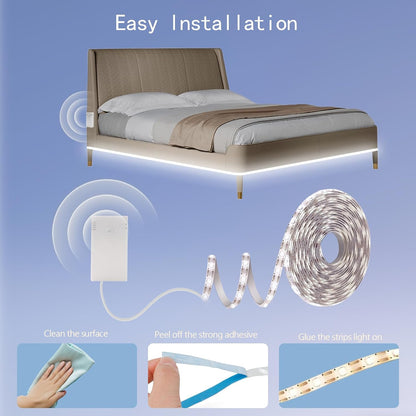 echosari Motion Sensor Strip Light — Flameless Night Light for Stairs, Hallways, and Bathroom Safety Path
