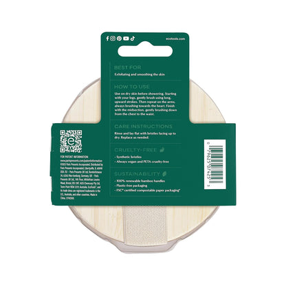 EcoTools Dry Body Brush – Calming Self-Care Tool for Bedtime Wind-Down Ritual, Gentle Exfoliation for Glowing Skin