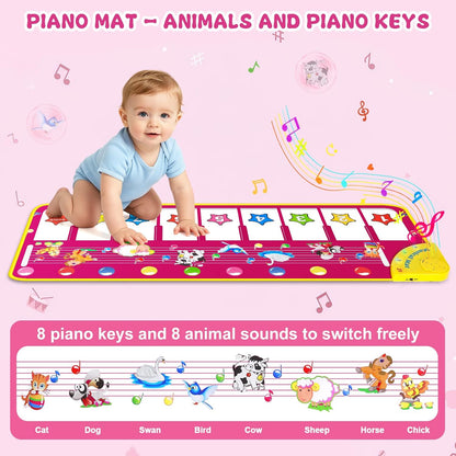 eight animal sounds in addition to musical piano playback