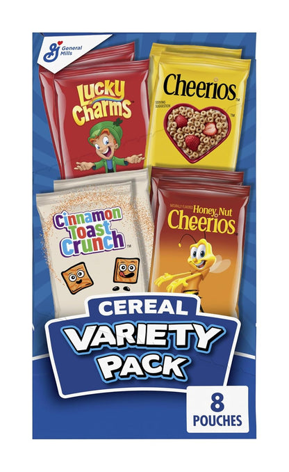 eight plastic single-serve pouches with a total net weight of 9.14 ounces