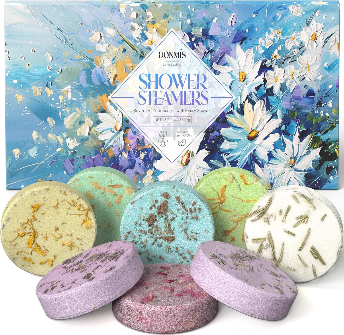 eight-tablet assortment with two lavender tablets and one each of mint, eucalyptus, citrus, jasmine, watermelon, and coconut