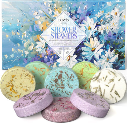 eight-tablet assortment with two lavender tablets and one each of mint, eucalyptus, citrus, jasmine, watermelon, and coconut