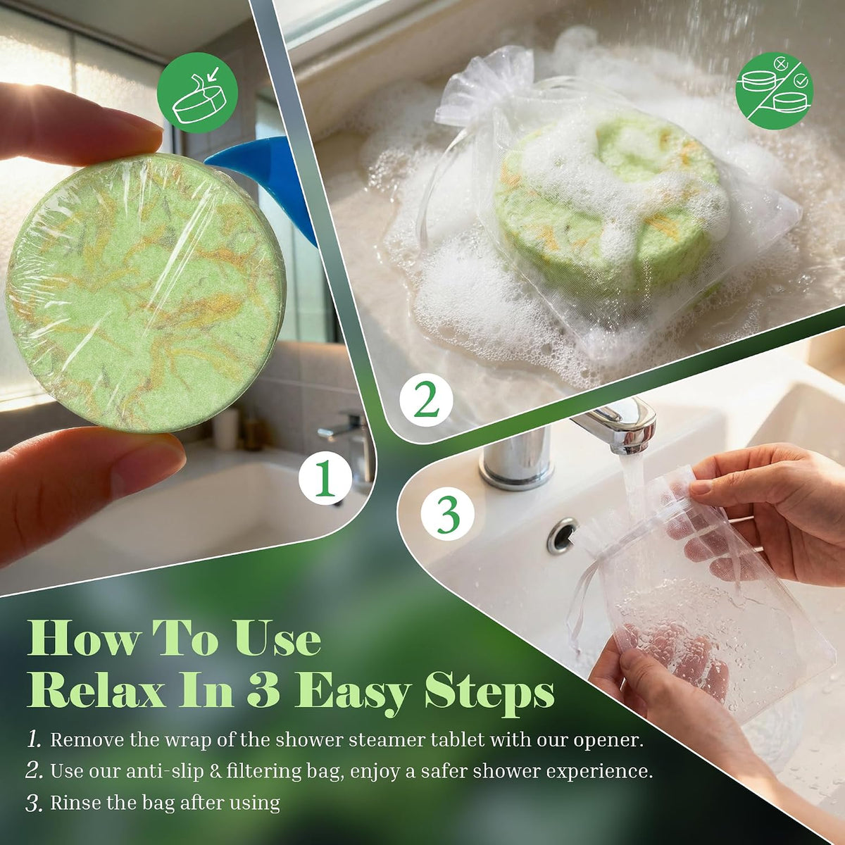 Shower Steamers Aromatherapy Gifts for Women, Fire-Free Shower Scent for a Safer Home Spa Routine