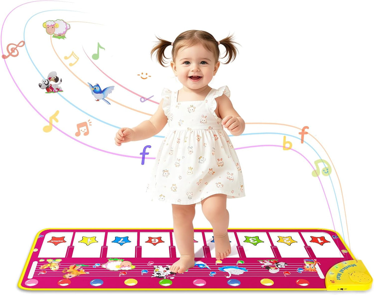 eight touch-sensitive piano keys with a mode-switch button