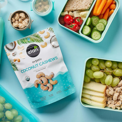 Elan Organic Coconut Cashews – Balanced Sweet Snack for Hormone-Friendly Wellness Diets, 5.6 oz Pouch